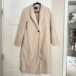 Cream Women’s Faux Wool Top Coat